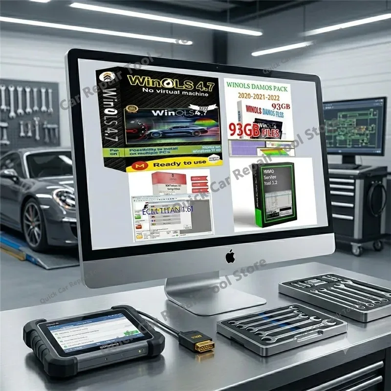2026 Auto Repair Software WinOLS 4.7 with 93GB Damos Files ECM Titanium 26100 Immobilizer Tool V1.2 And Installation Video Guide