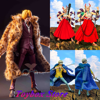 SHF 1/12 Scale One Piece Anime Trafalgar Yamato Sanji Fur Long Mini Cape Clothes Cloak Accessory For 6\