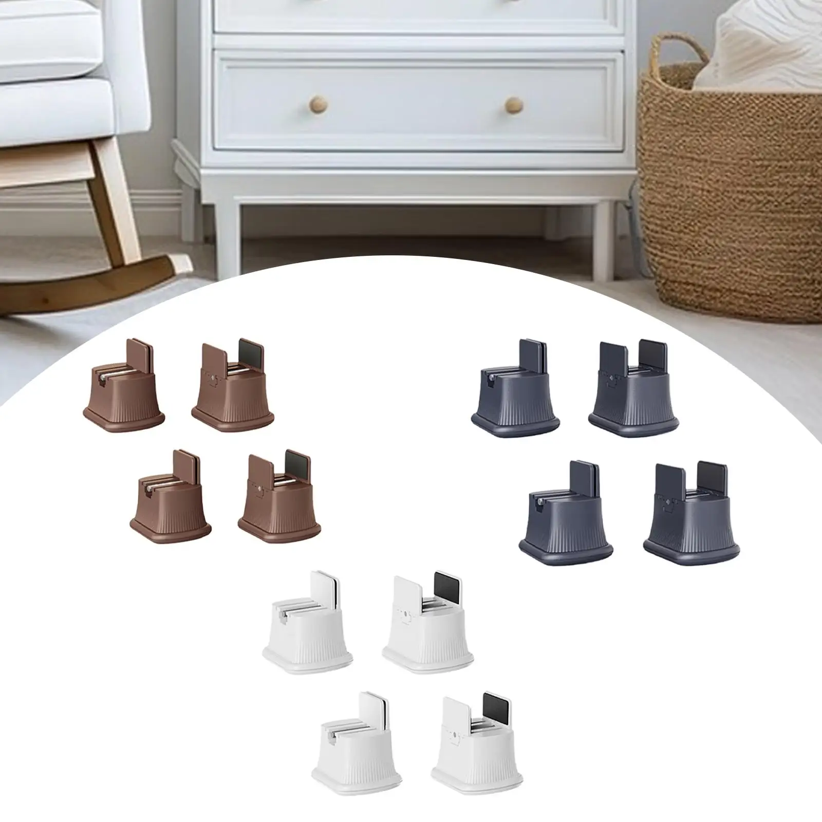 

4 Pieces Bed Leg Riser Furniture Riser Support Chair Height Extenders Furniture Leg Lifts for Cabinet Living Room Sofa Desk