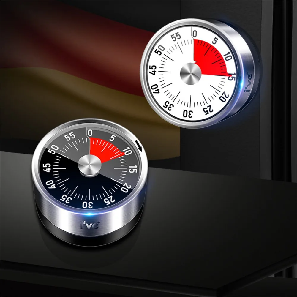 Timer Magnetic Backing Durable Stainless Steel White Wholesale Kitchen Tools Visual Timer Preservative Fall Resistance