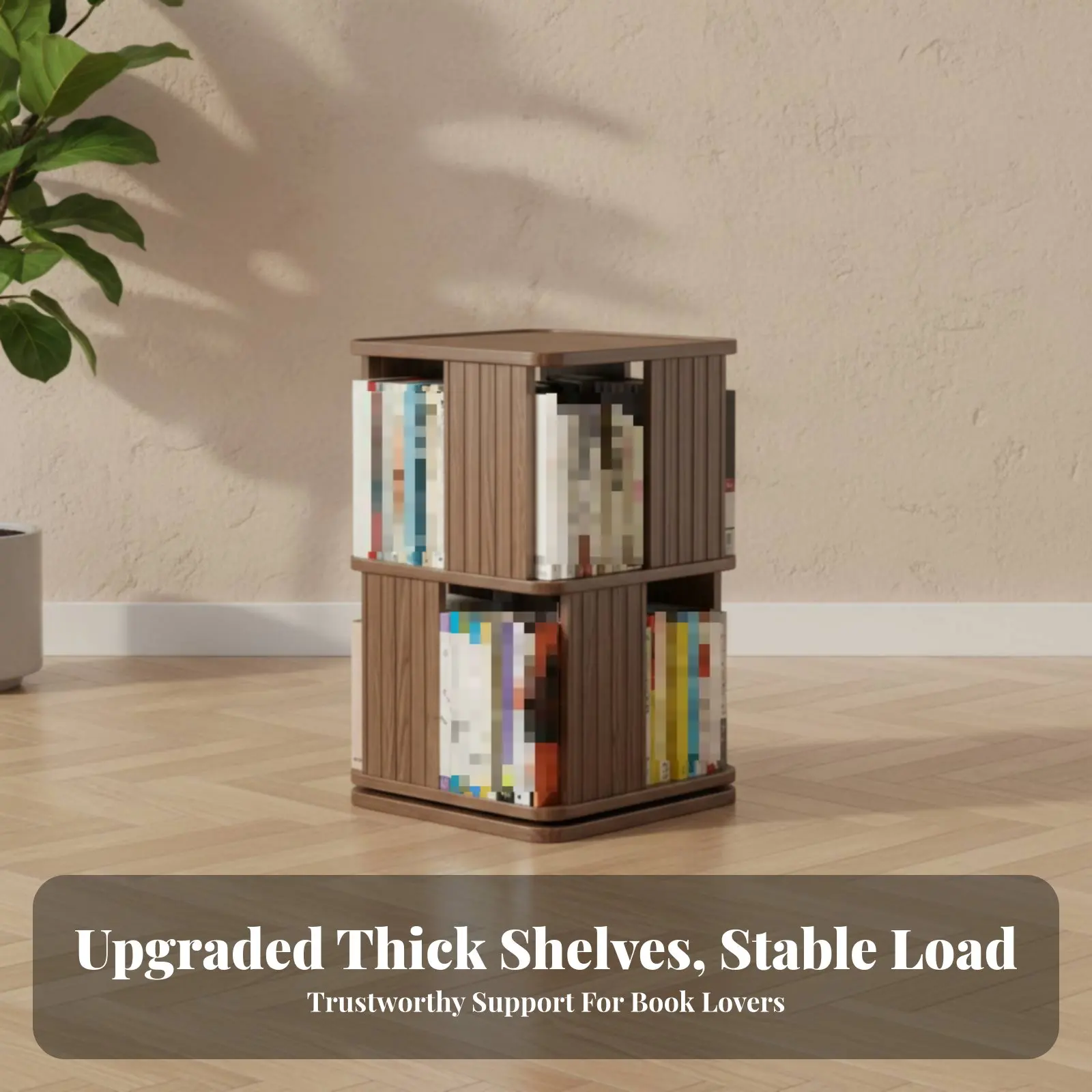 

360 rotating book organizer Space-Saving Design Revolving Book Tower Large Capacity Stable Base for Parents