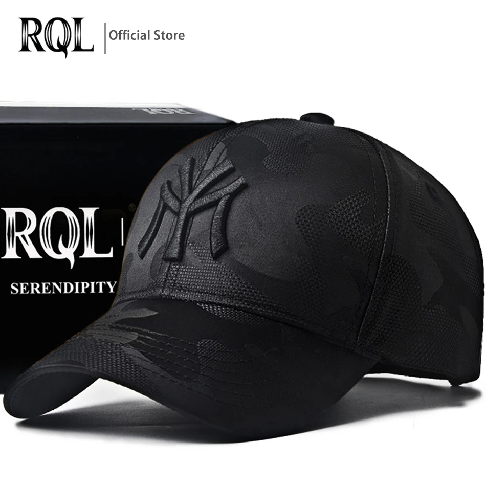 Men\'s Black Baseball Cap Male Summer Low Profile Camouflage Embroidered Logo Cotton Mountain Snapback Brand Hip Hop Sun Hat
