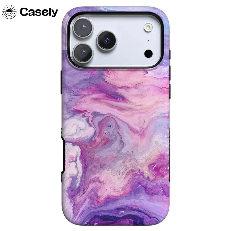Purple Marble Casely Phone Case for Samsung Galaxy S20 S23 S24 S25 S26 FE Plus Ultra Edge 5G Double-layer Back Cover
