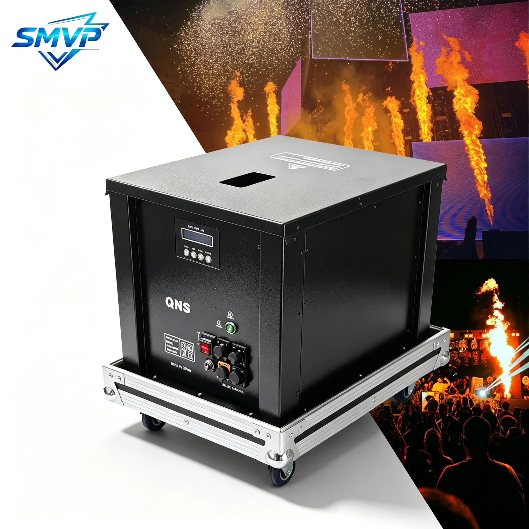500W Flame Projector 8M Max Spray Height Wireless Remote DMX512 Light Rain‑proof Stage Effect Machine For Outdoor Concert Show