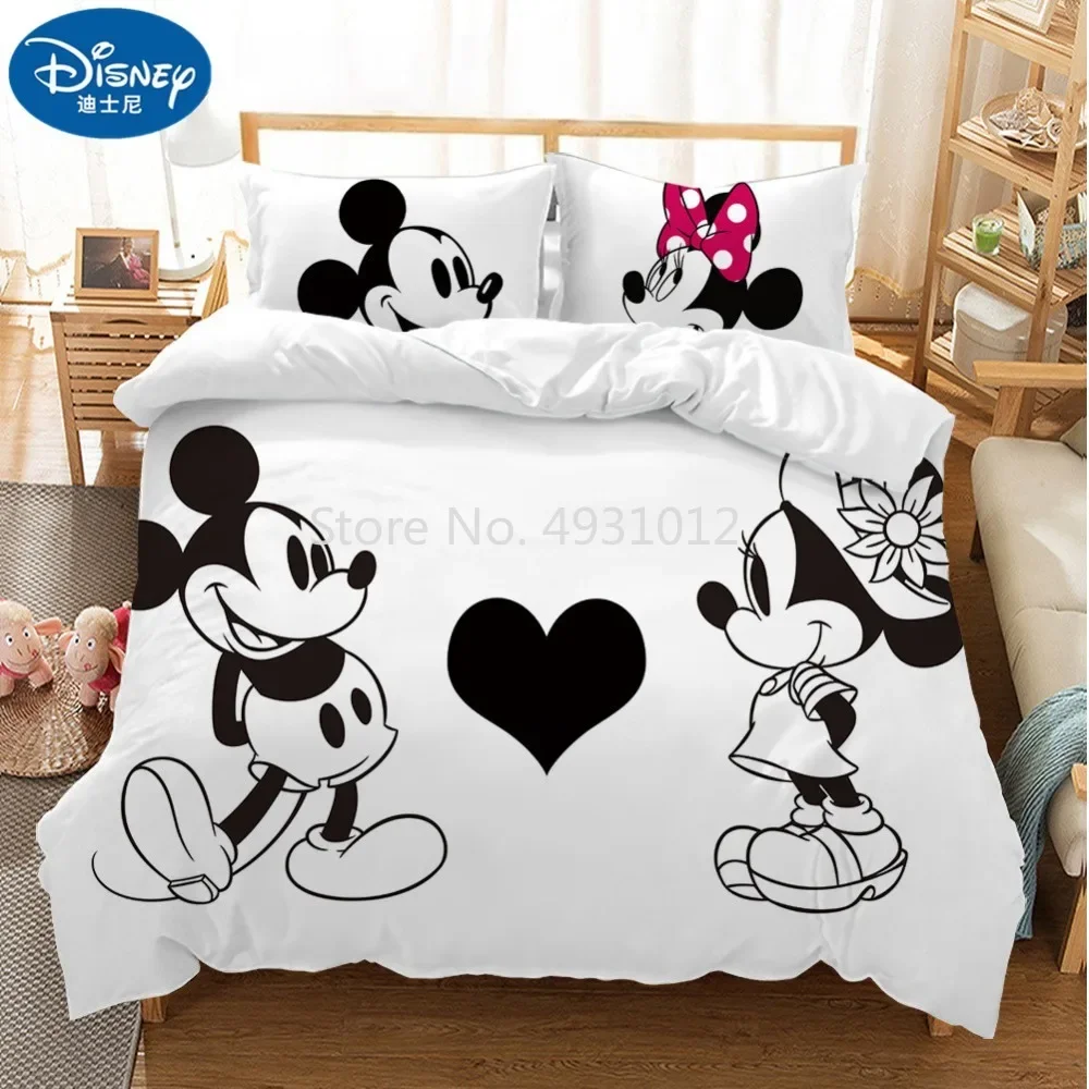 love-couple-minnie-turemouse-parure-de-lit-pour-enfants-noir-blanc-dessin-anime-mignon-housse-de-athlon-taie-d'oreiller-pour-garcons-filles-cadeau-pour-enfants