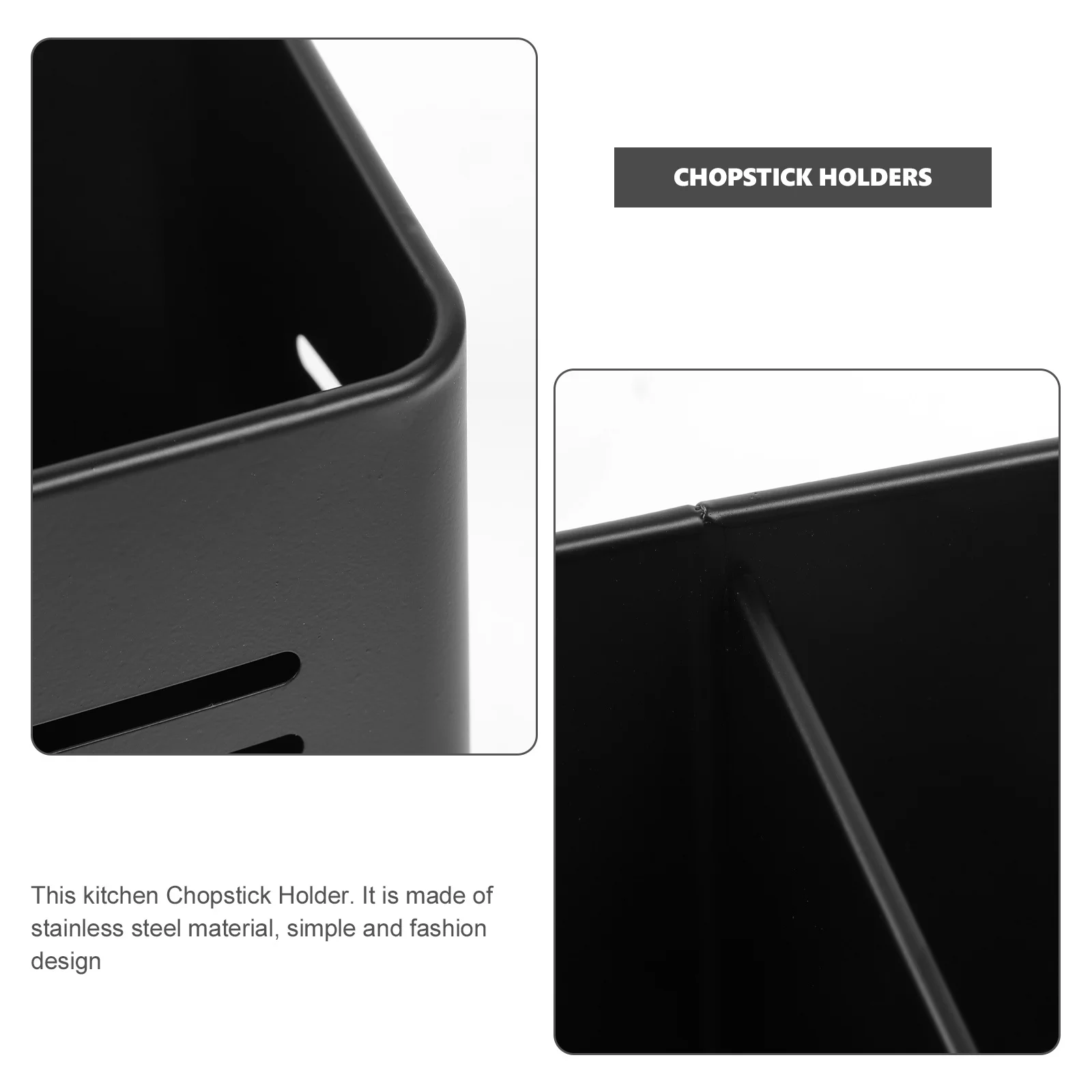 

Stainless Steel Chopstick Holder Flat Bottom Stable Utensil Organizer Kitchen Counter Cutlery Holder Drainage Design