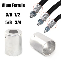 Aluminum Ferrules Pipe Joint Fitting Sleeve 16mm 20mm 24mm 26mm Hole Dia. Car A/C Hose Crimp Sleeves R12 R134a 40Pcs-Pack