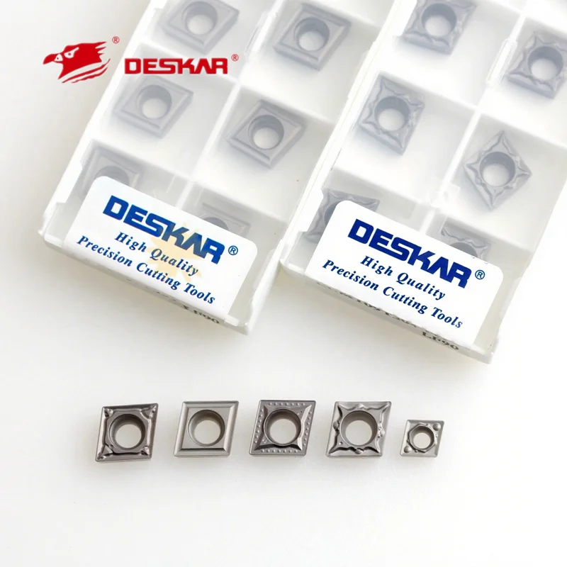 Deskar الأصلي شفرات باستخدام الحاسب الآلي Ccmt060204 Ccmt09T304 Ccmt09T308 Fg Hq Mt Tc Fg Ps Lf90 مخرطة باستخدام الحاسب الآلي قطع كربيد إدراج المعادن السيراميك أداة تحول داخلية لأجزاء الصلب #3