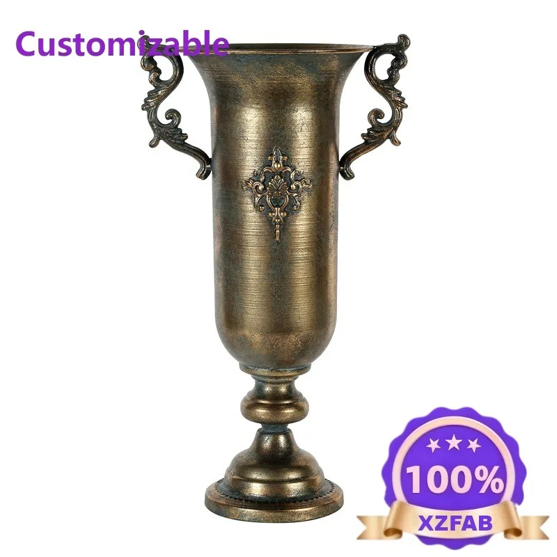 Silver Wrought Iron Ware, Metal Flower Ware, Urn, Vase, Flower Arrangement,Living Room, Banquet, Wedding Ornament