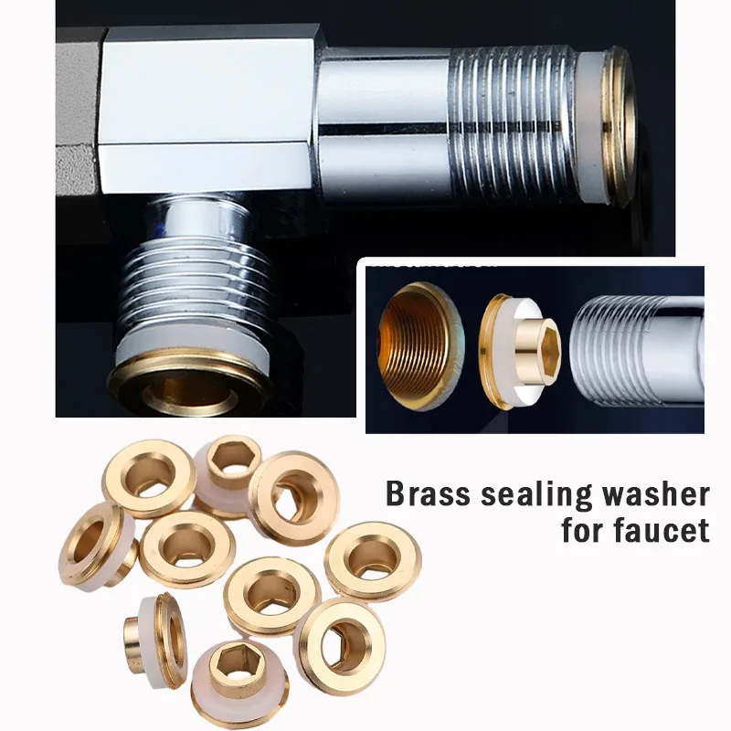 Shower Arm 2-Way Diverter Valve Thickened High Temperature Resistant Copper Sealing Ring Gasket for Faucet