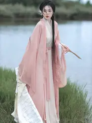 Женское платье Hanfu, розовое платье Hanfu в старинном китайском стиле, женское платье на Хэллоуин, модель 2XL на лето, 2024