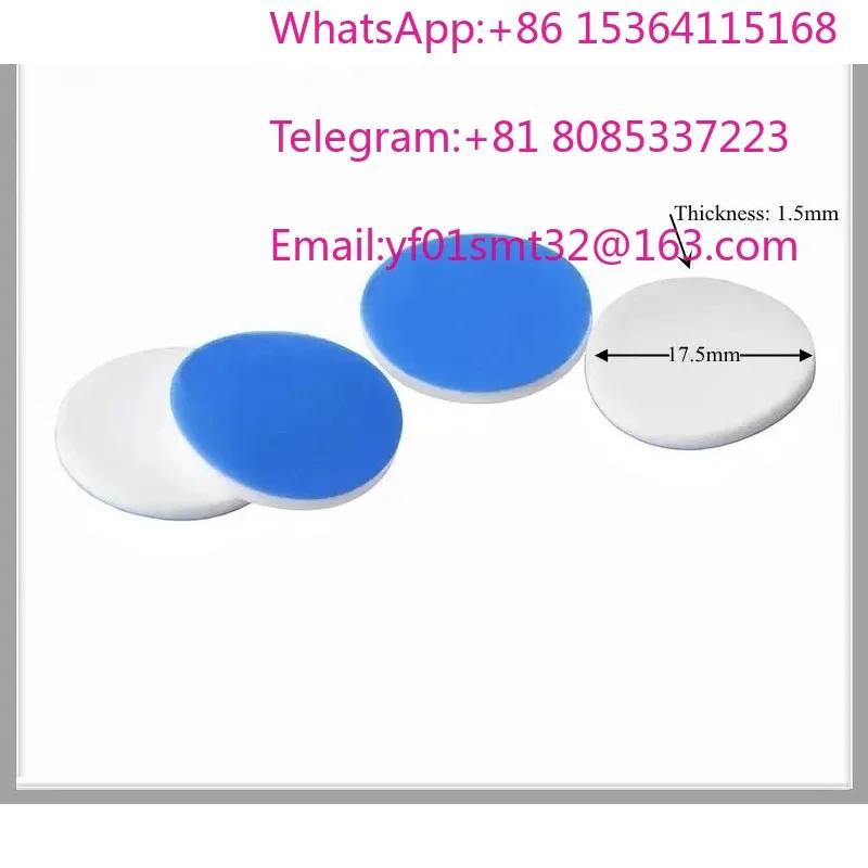 For Magnetic Metal Cover 18mm Septa 17.5mm White PTFE/Blue Silicone (1.5mm) Thick For Chromatography Vial Cap 18mm 100/PK