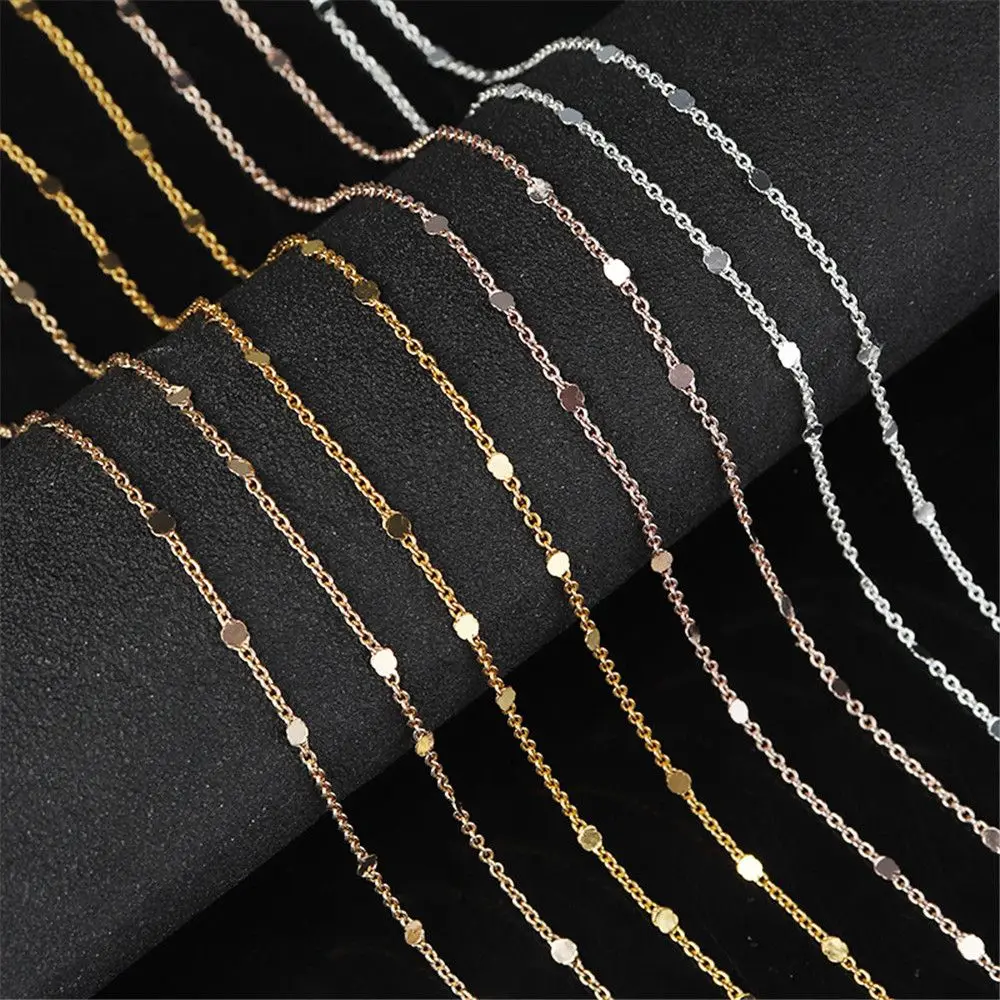 Exquisite Bracelet Gold Silver Components Craft DIY 2M Sequins Chain Findings Jewelry Making Copper Cable Necklace