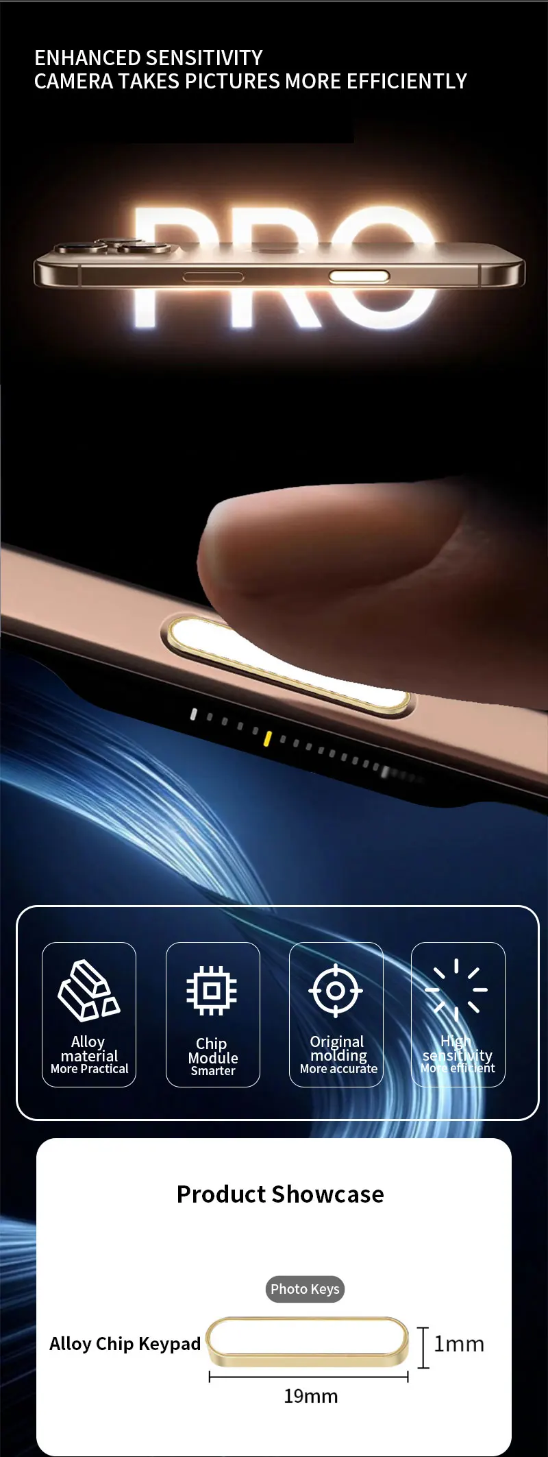 New Phone Side Button Sticker AI Button Capacitive Touch Anti-Scratch Phone Camera One Touch Sensor Button Sticker For iPhone 16