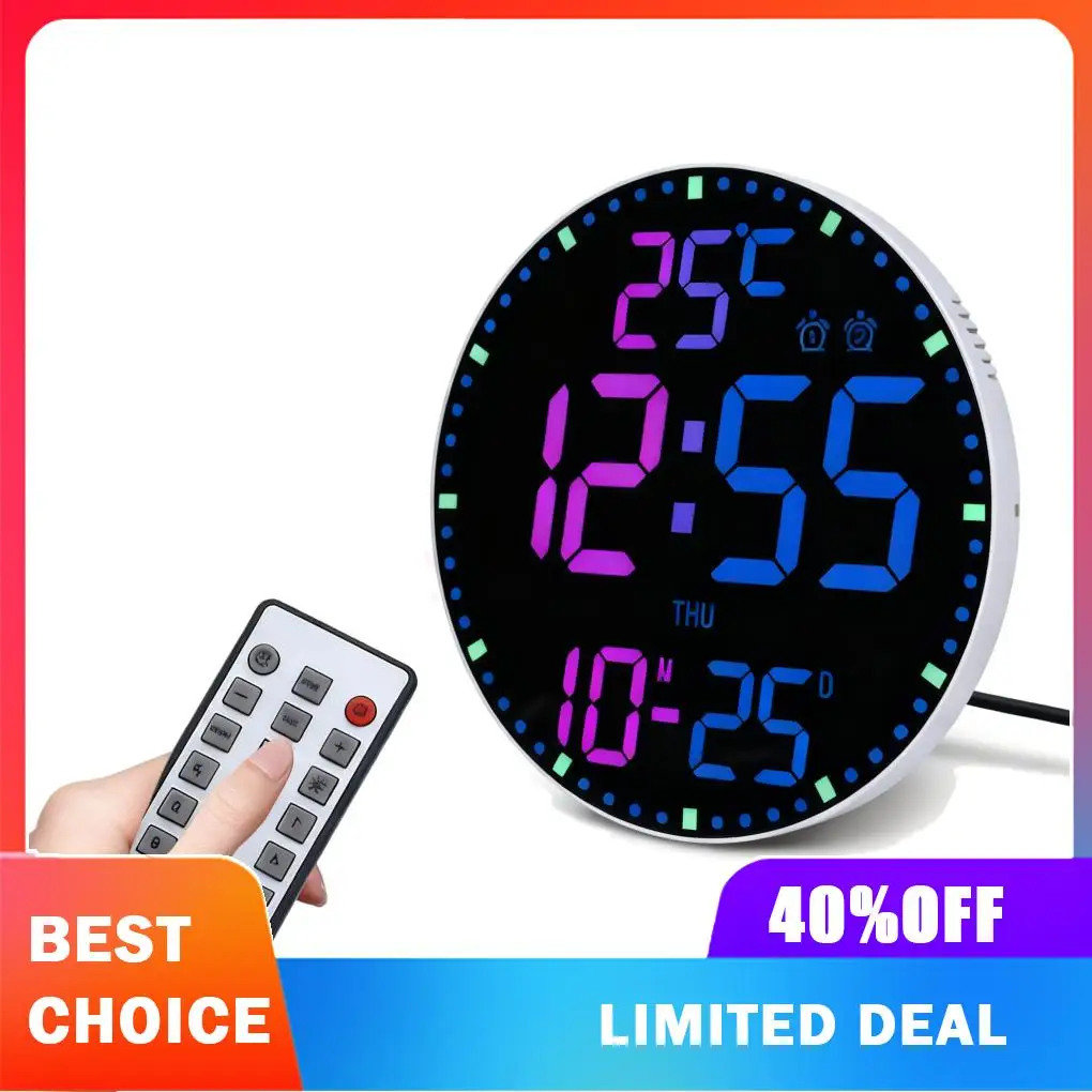 Classroom Digital Clock RGB Clock With Clear Visibility And Smart Dimming For Optimal Learning
