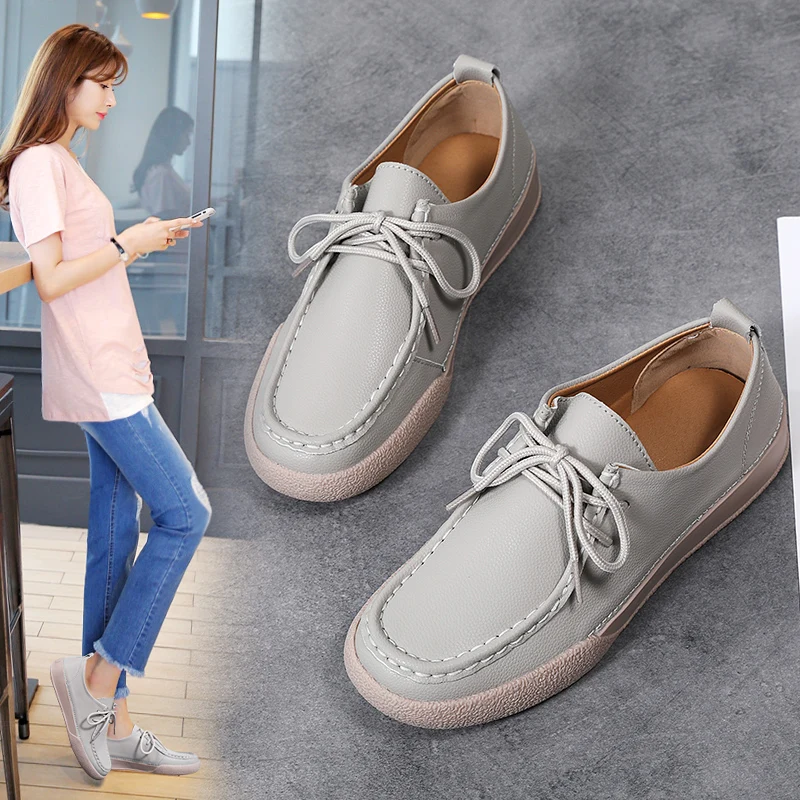 Design Shoes Ladies Loafers Fold Lazy Shoes Women Slip on Flats Genuine Leather Shoes Female Flats Fashion Zapatos Mujer