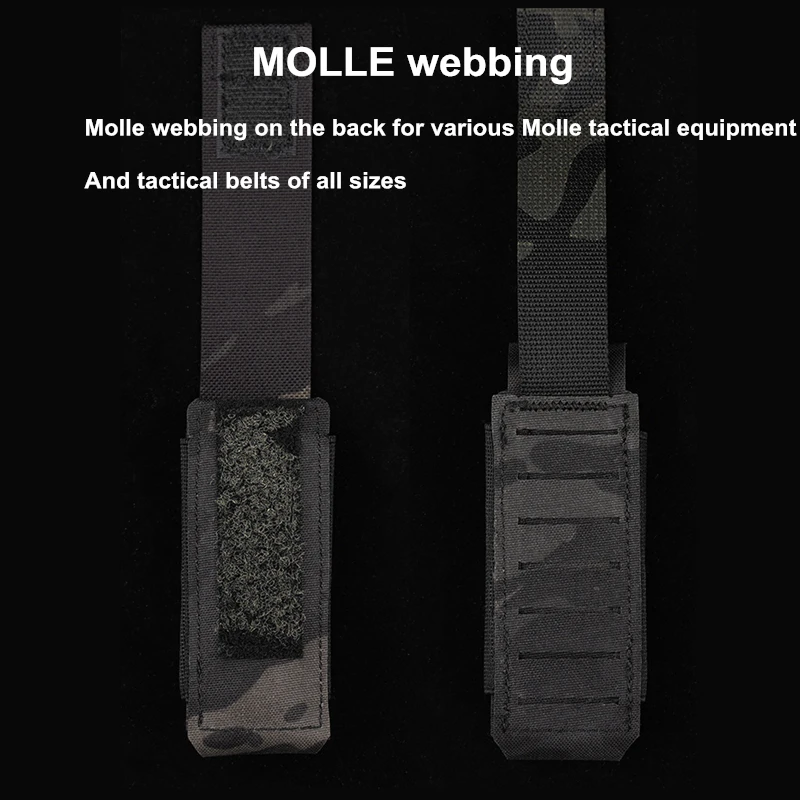 Molle OC-bolsa para pulverizador de pimienta, bolsa elástica para revista de 9mm, soporte para linterna, chaleco de caza, accesorios para cinturón de batalla