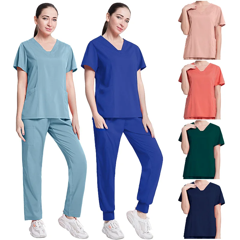 

Doctor Surgical Suit Woman Nursing Enfermeria Sets Top Pant Articles Medical Uniform Scrubs Clinical Beauty Salon hospital Suits