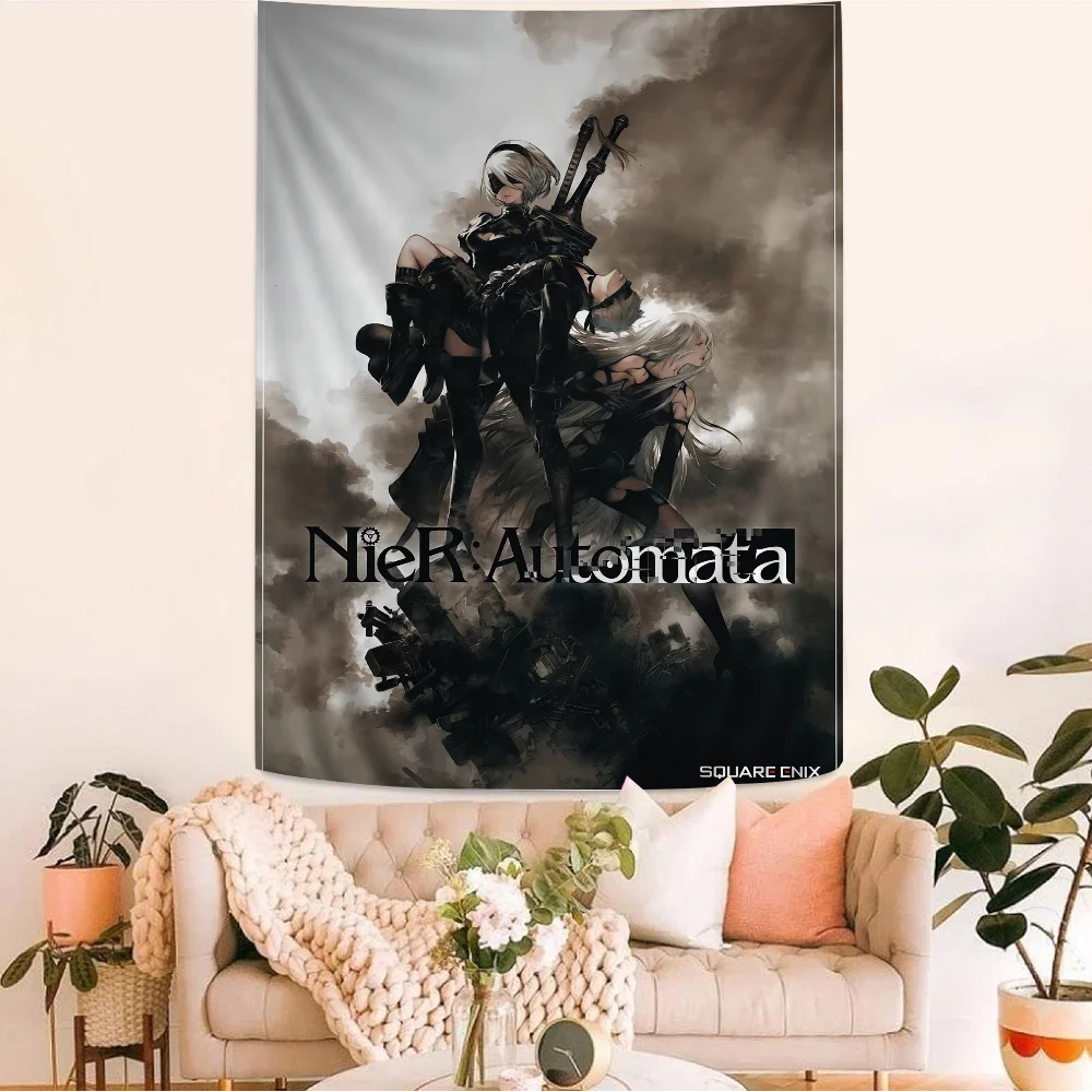 NieR Automata Anime Tapestry Hanging Tarot Hippie Wall Rugs Dorm Home Decor