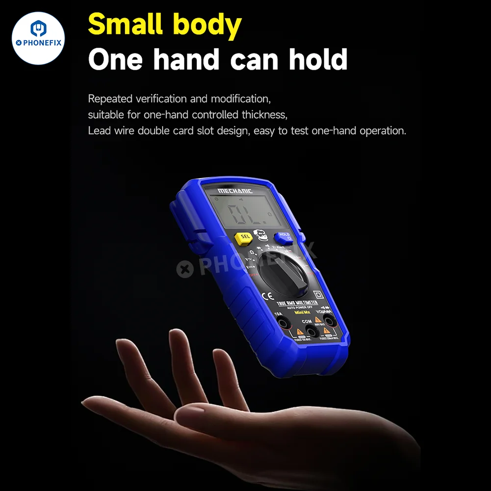 Mecánico Mini MX antiquemaduras, multímetro de alta precisión, pantalla LED inteligente portátil con bolígrafo de sonda, probador de corriente de voltaje