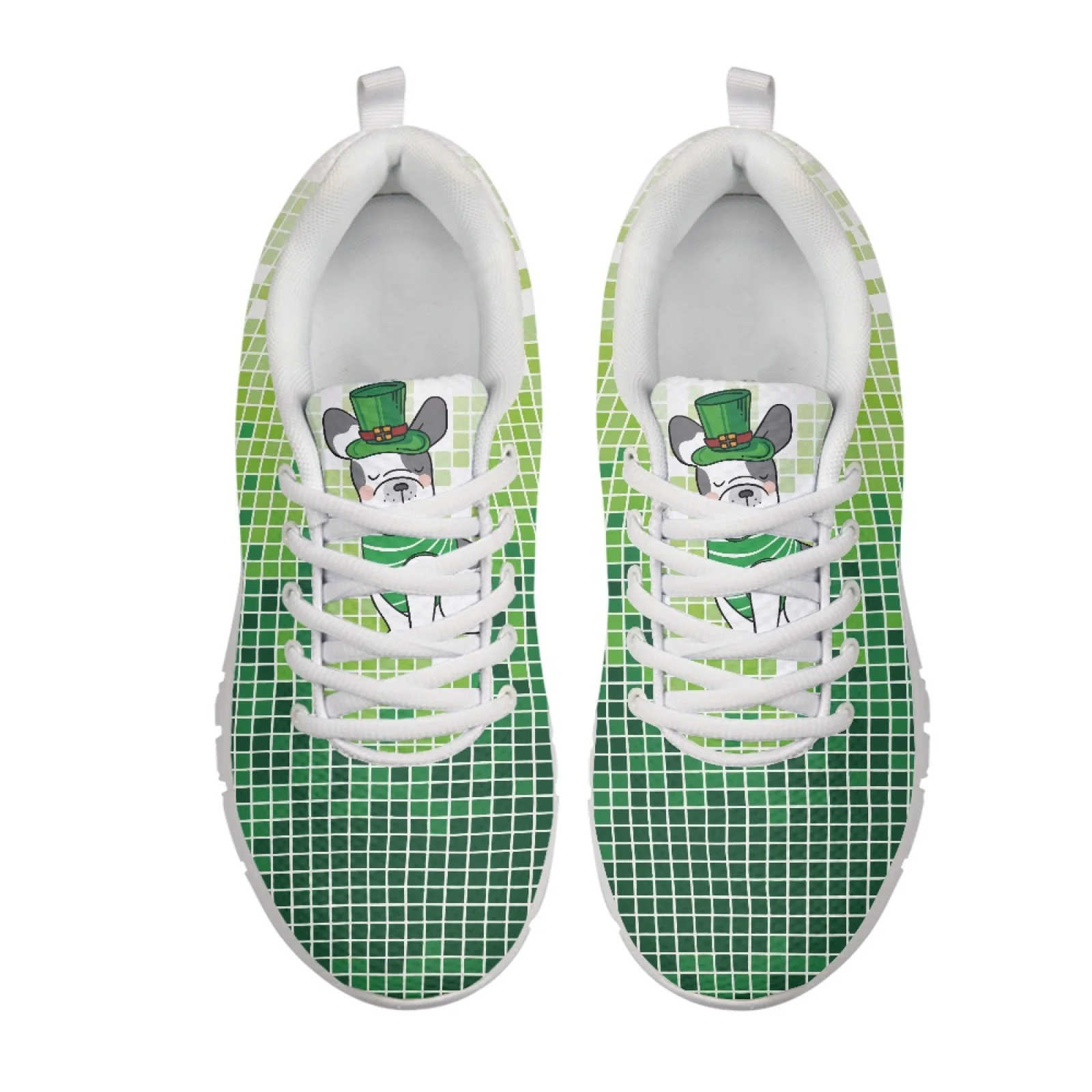 Coloranimal St. Patrick's Walking Shoes Featuring Lucky Dog Grid Mesh EVA Sole Athletic Trainers Training Climbing New Arrival
