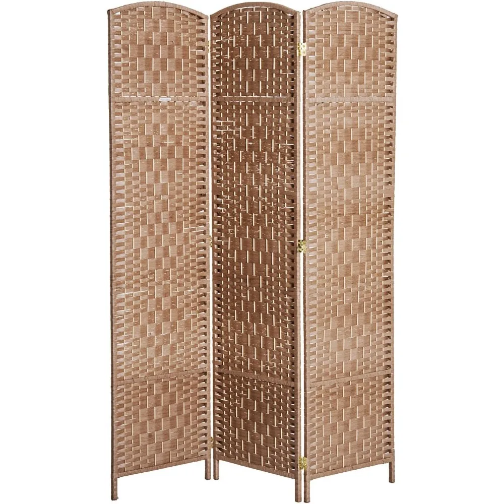 

Room Divider 3 Panels Folding Privacy Screen 6FT Tall Portable Wicker Weave Partition Wall Divider for Bedroom Home Offic