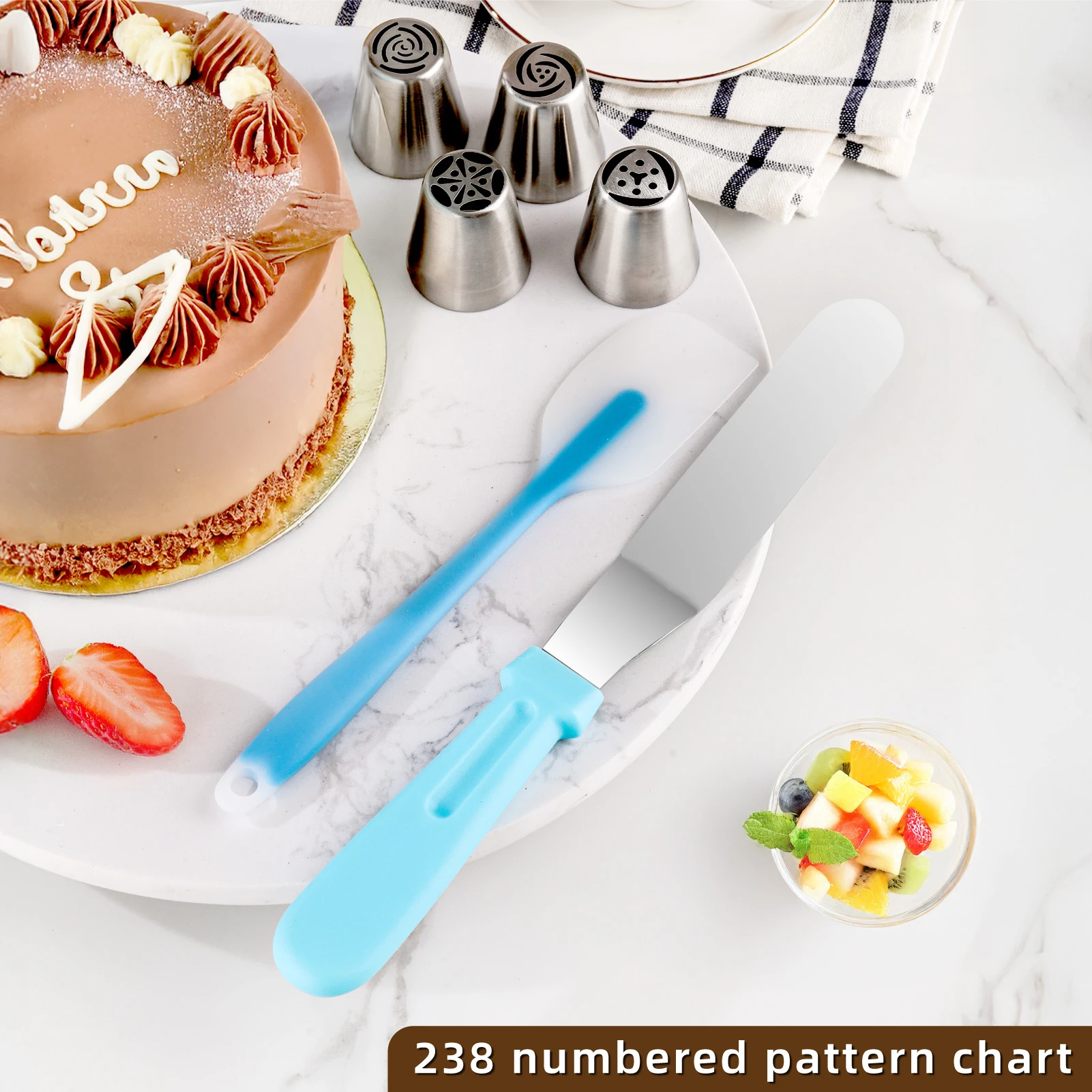 Pipe decoration set 238 pieces, pipe decoration tool set, bread baking supplies