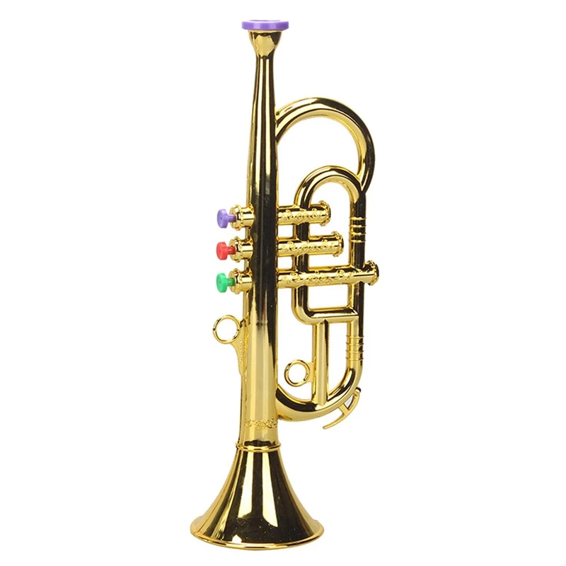 Trumpet 3 Tones 3 Colored Keys Simulation Play Mini Musical Wind Instruments For Children Birthday Party Toy