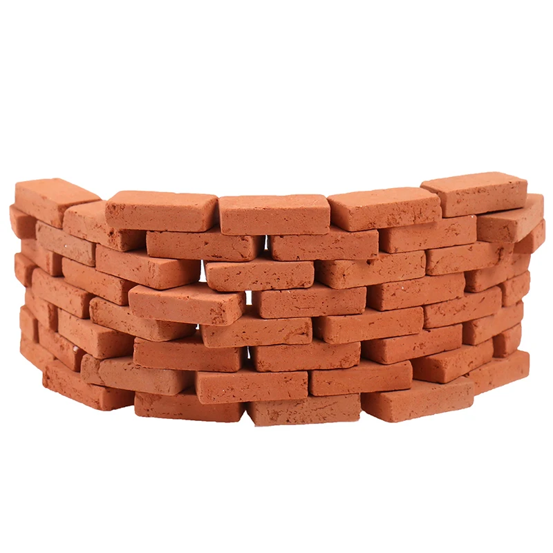 50pcs Miniature Construction Brick Dollhouse Roof Tile Clay Brick Model Building Kits Tiny House Scenery Architecture Material