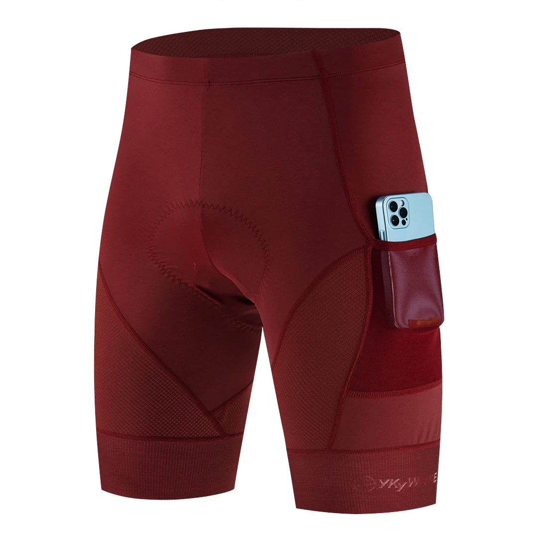 YKYWBIKE Sport gepolsterte Fahrradshorts für Herren, Radfahren, Fahrradshorts, bequeme Rennradhose, 2-Taschen-Strumpfhose, schmale Passform 7