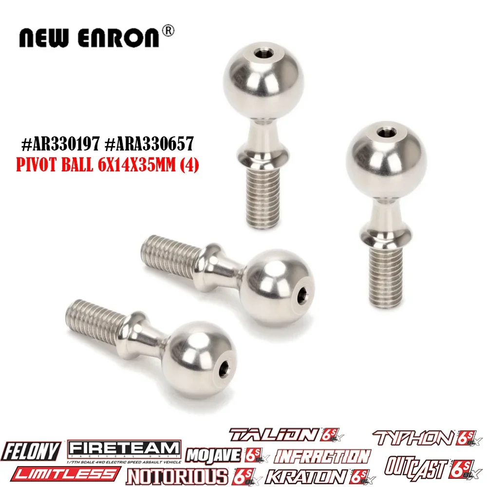 6x14x35mm Pivot Ball AR330197 ARA330657 For Arrma 6S 1/7 Big Rock Felony Fireteam Infraction Limiteless Mojave 1/8 Kraton Talion