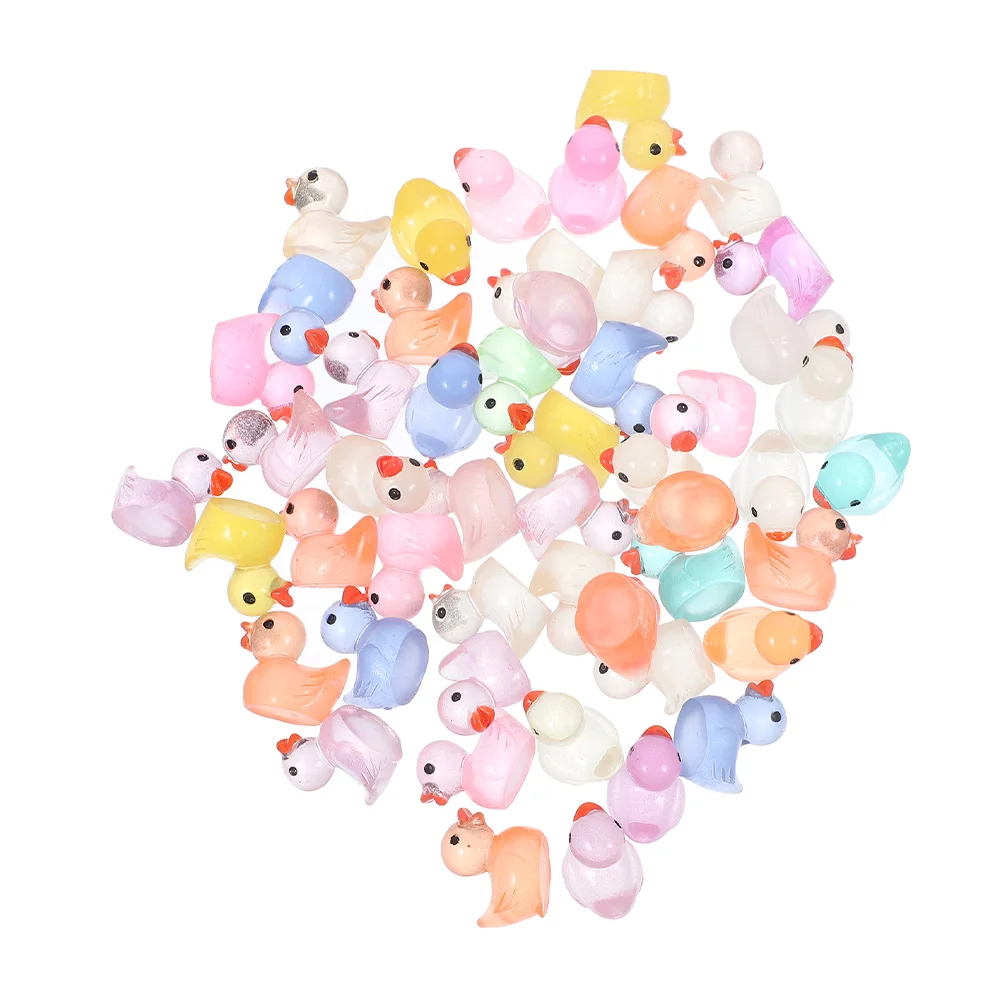 

Decoration Luminous Duck Ornaments Mini Resin Figurines Decorate Outdoors Colorful Garden Miniature