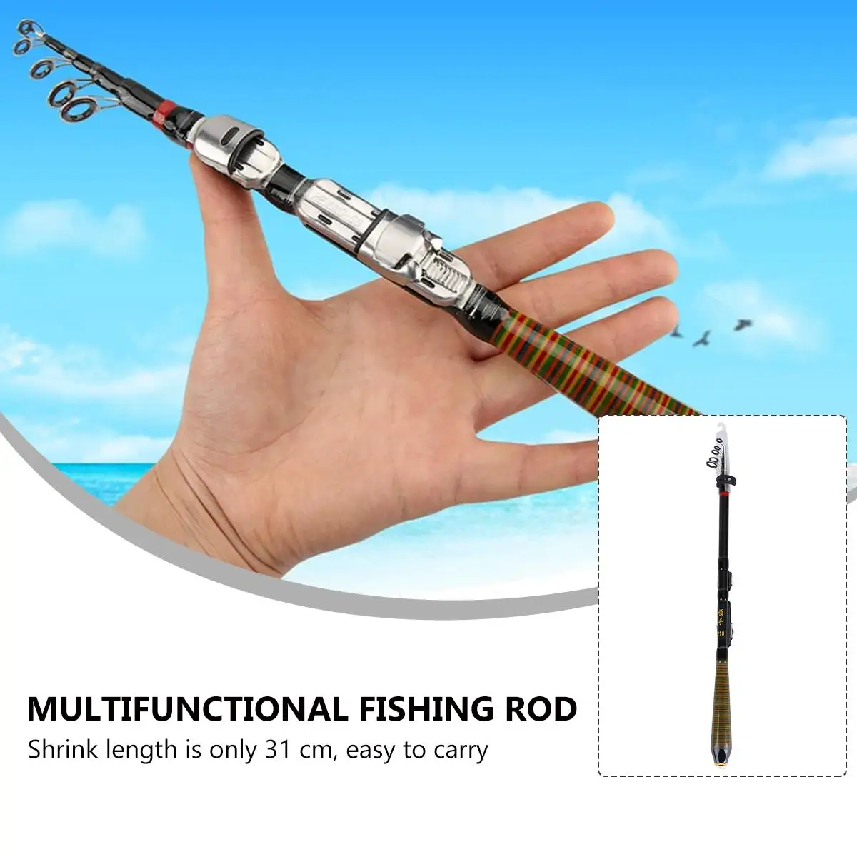

Professional Carbon Fishing Lightweight Strong Retractable Short Pole Mini Ceramic Guide Easy Clean Durable Anti