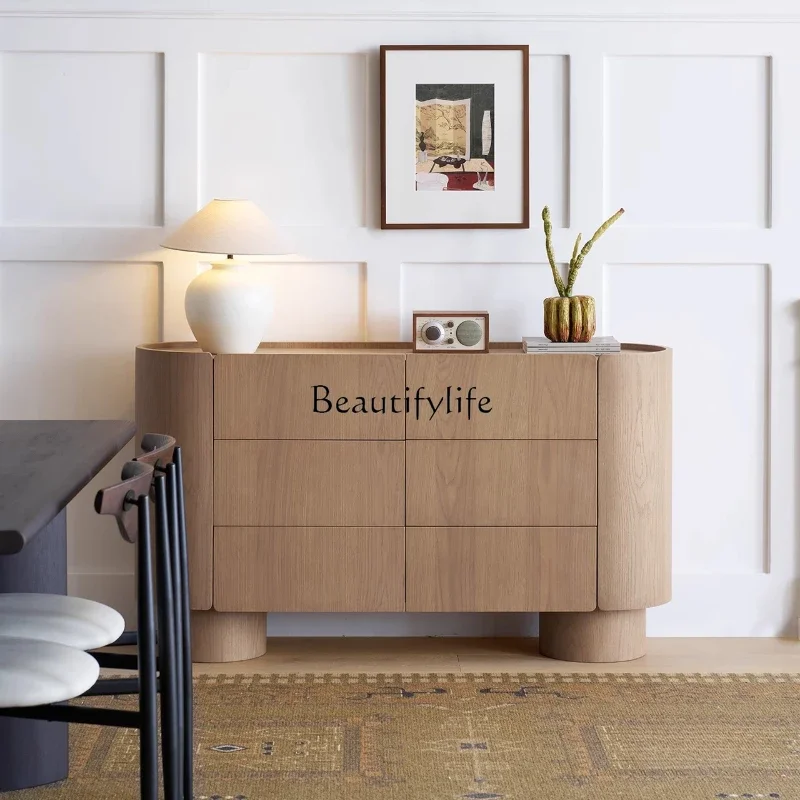 

13-*Living room against the wall storage side cabinet retro log wind storage six chest cabinet