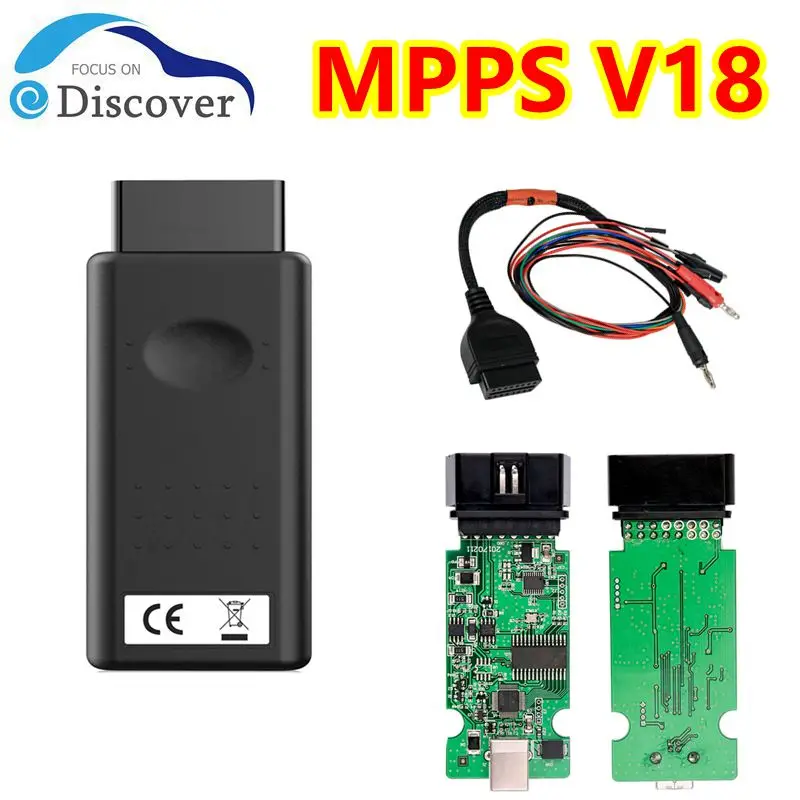 MPPS V18 MAIN+TRICORE+MULTIBOOT Full Chip With Breakout Tricore Cable OBD2 For EDC15 EDC16 EDC17 Multi-Language CAN