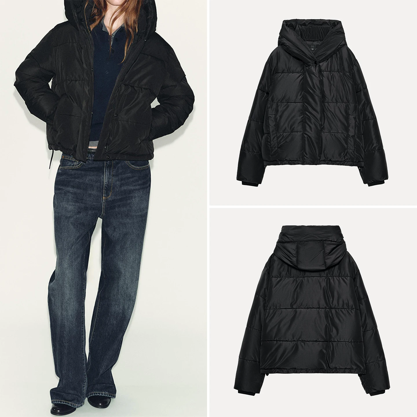 

Z Women's Faion Thiened Windproof Jaet 2025 New Arrival Personali Cotton Coat Zipper Closure ort Sle