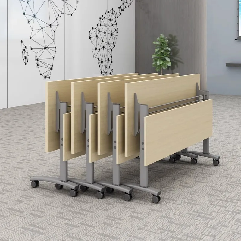 

Folding Table Can Be Spliced Flip Plate Mobile Long Strip With Wheels Multi Functional Office Conference Tables Folding Chair