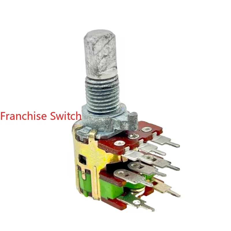 50PCS 12Type Rotary Potentiometer, Double Belt Switch A10K Shaft Length 15mm Half  8Feet