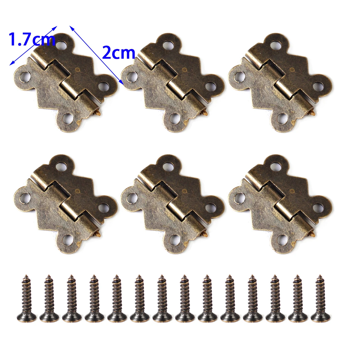 LETAOSK 20x Vintage Antique Brass Butterfly Hinge with Screws for Jewelry Box 20x17mm DIY Repair Tool Accessories