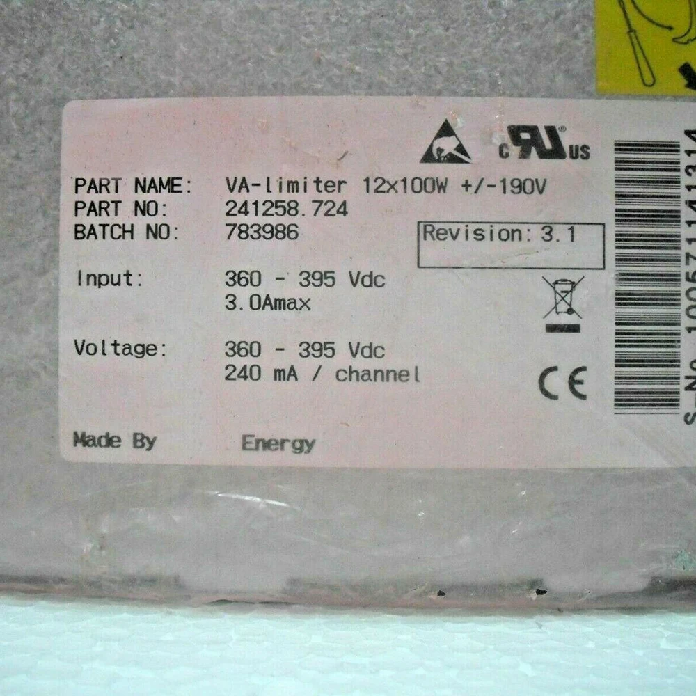 241258.724 VA-limiter 12x100w +/-190V For Eltek Power Supply Module Fast Ship Works Perfectly High Quality