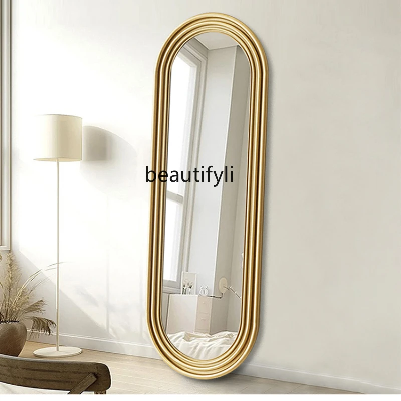 French Entry Lux Full-Length Mirror Wall-Mounted Household Hallway Living Room Bedroom Fitting Mirror American Wall-Mounted