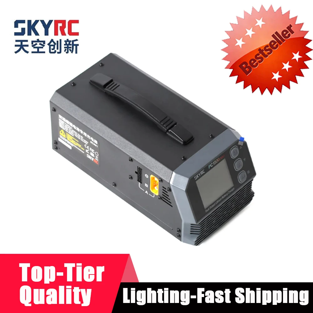 SKYRC Sky Innovations PC1500NEO Charger for 12S LiPo Batteries in Aircraft Models, 14S High Voltage 4.5V Smart CAN