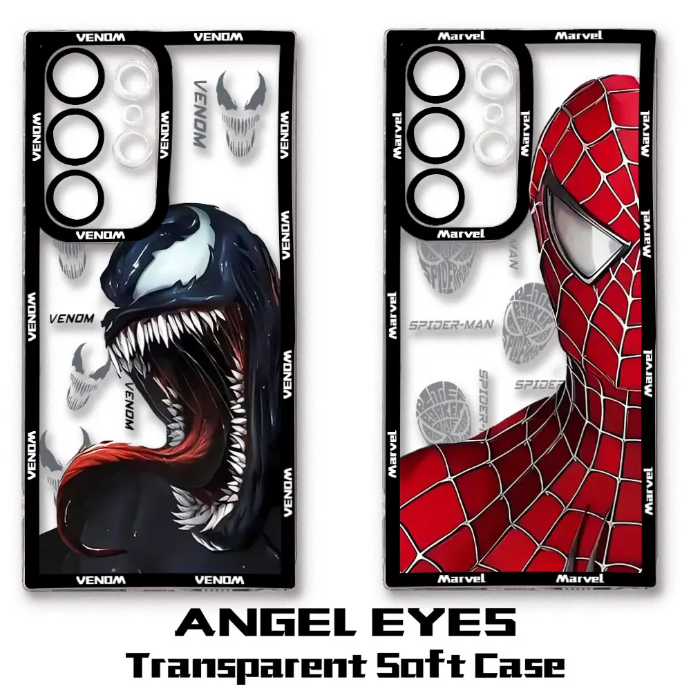 Custodia per telefono Venom spiderman black Marvel per Xiaomi Redmi Note 13 12C 11 10C 10s 9s 9A 9T 9C 8 Pro Max 4G 5G Cover trasparente