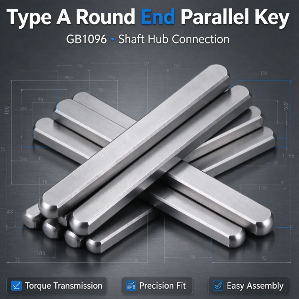 M3 M4 M5 M6 M8  A2 304 Stainless Steel Parallel Drive Shaft Keys Round Ended Feather Key Length 8mm - 60mm