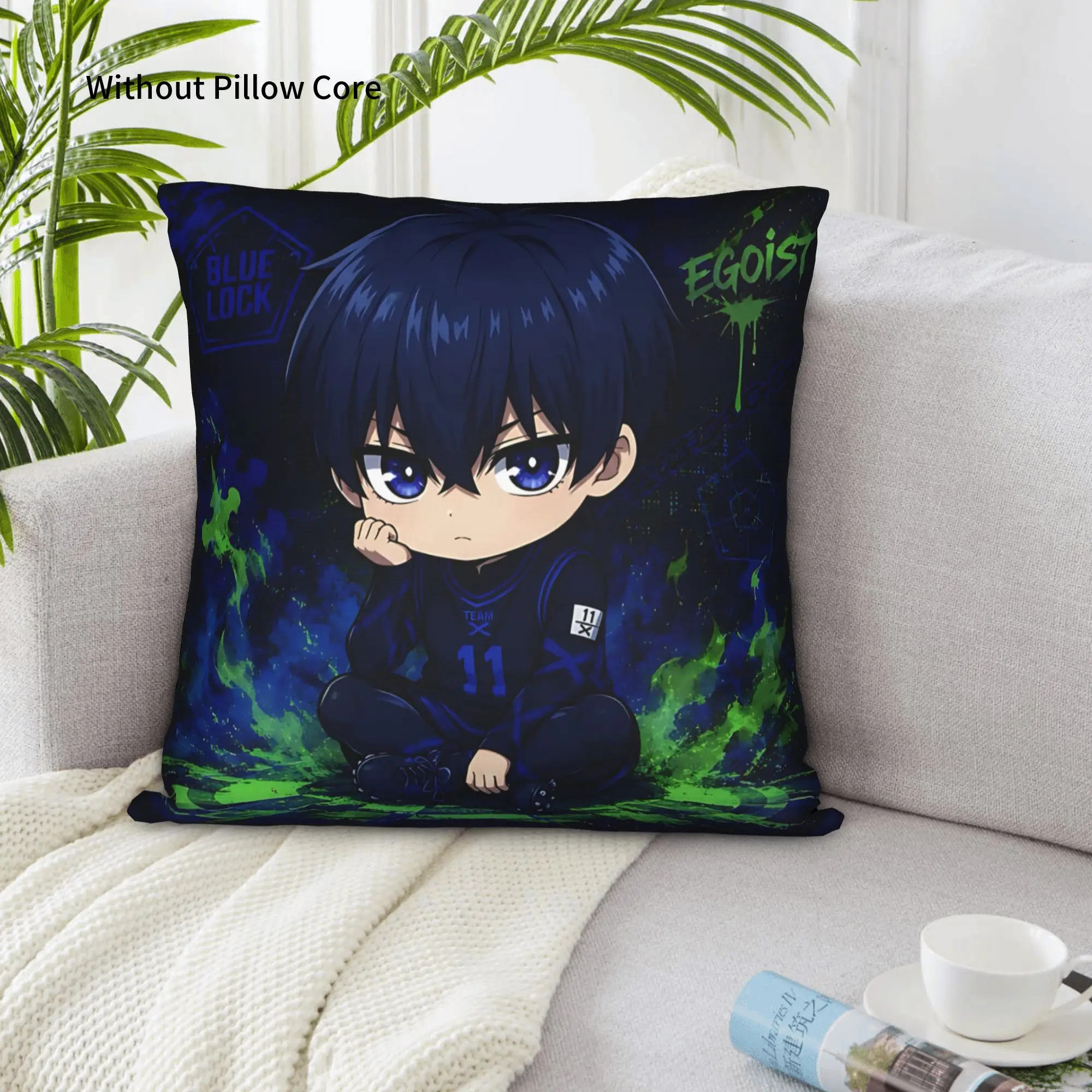 1PC Blue Lock Football Anime Pillow Case Double-Sided Printing  Sofa Cushion Bedroom Bedside Pillow