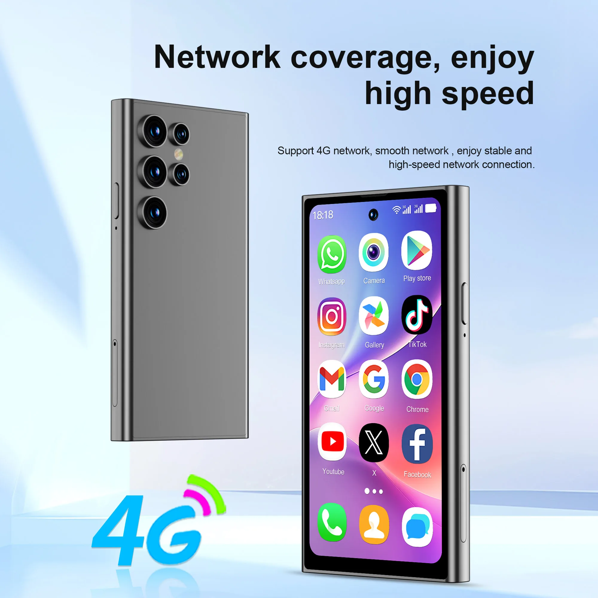 SERVO S27 Mini Unlocked 4G LTE Smartphone Android 12 3GB RAM 64GB ROM Dual SIM Face Unlock GPS 4.0
