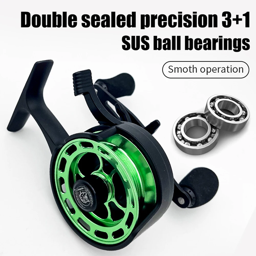 Ice Fishing Reels 3.2:1 High-foot Ultra Smooth Magnetic Drop System Ice Reel 8KG Drag Magnetic Winter Reel 3+1 Metal Bearing