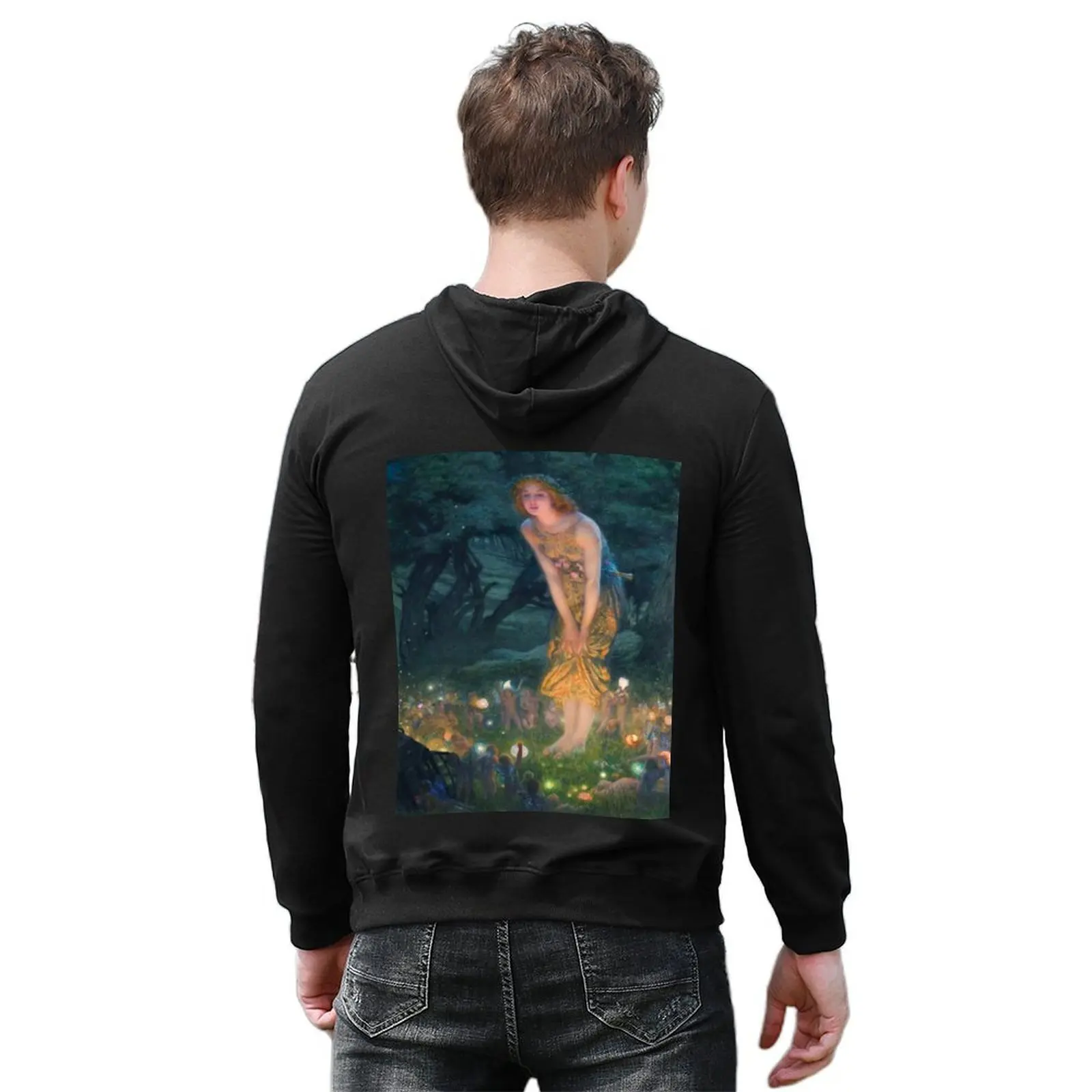 Midsummer Eve by Edward Robert Hughes Hoodie clothes for men fashion men men's autumn clothes pullover hoodies