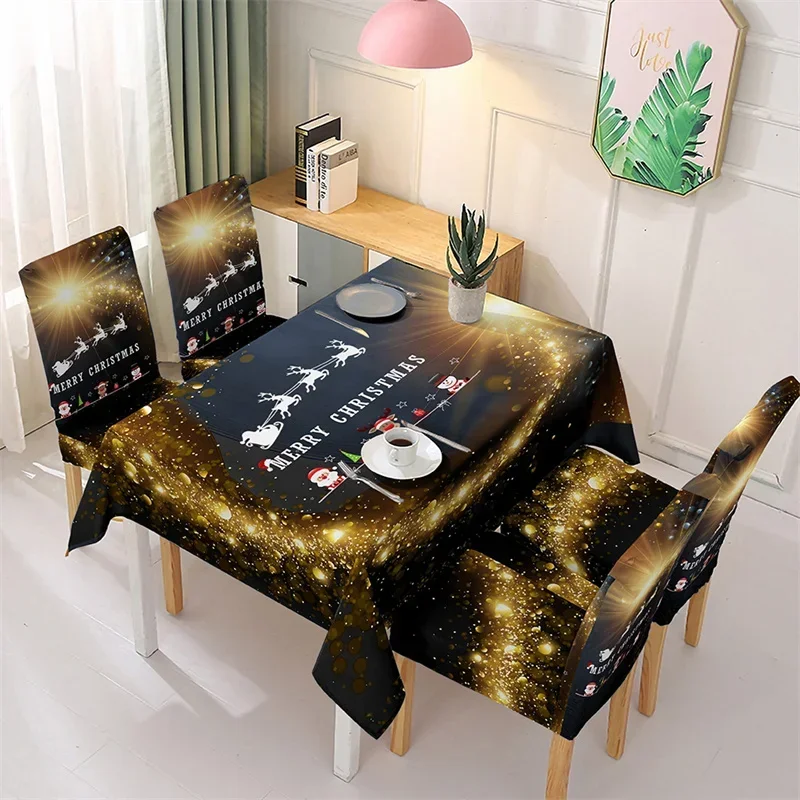 1pc Wasserdichte Weihnachten Esszimmer Stuhl Abdeckung Weihnachten Tischdecke Weihnachten Tisch Dekoration Abdeckung Tuch Home Party (Nicht EIN Set Verkaufen)