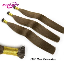 ITIP-extensiones de cabello humano de fusión recta, cápsula de queratina brasileña, Remy, 40g por juego